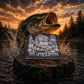 BassZilla Fishing Coasters – 4 Piece Engraved Slate Set