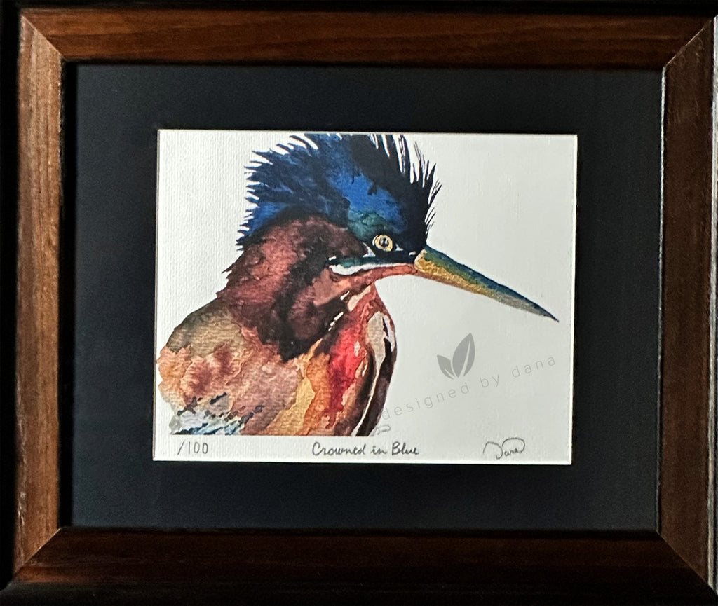Crowned In Blue ~ Limited Edition Watercolor Art Print by Dana