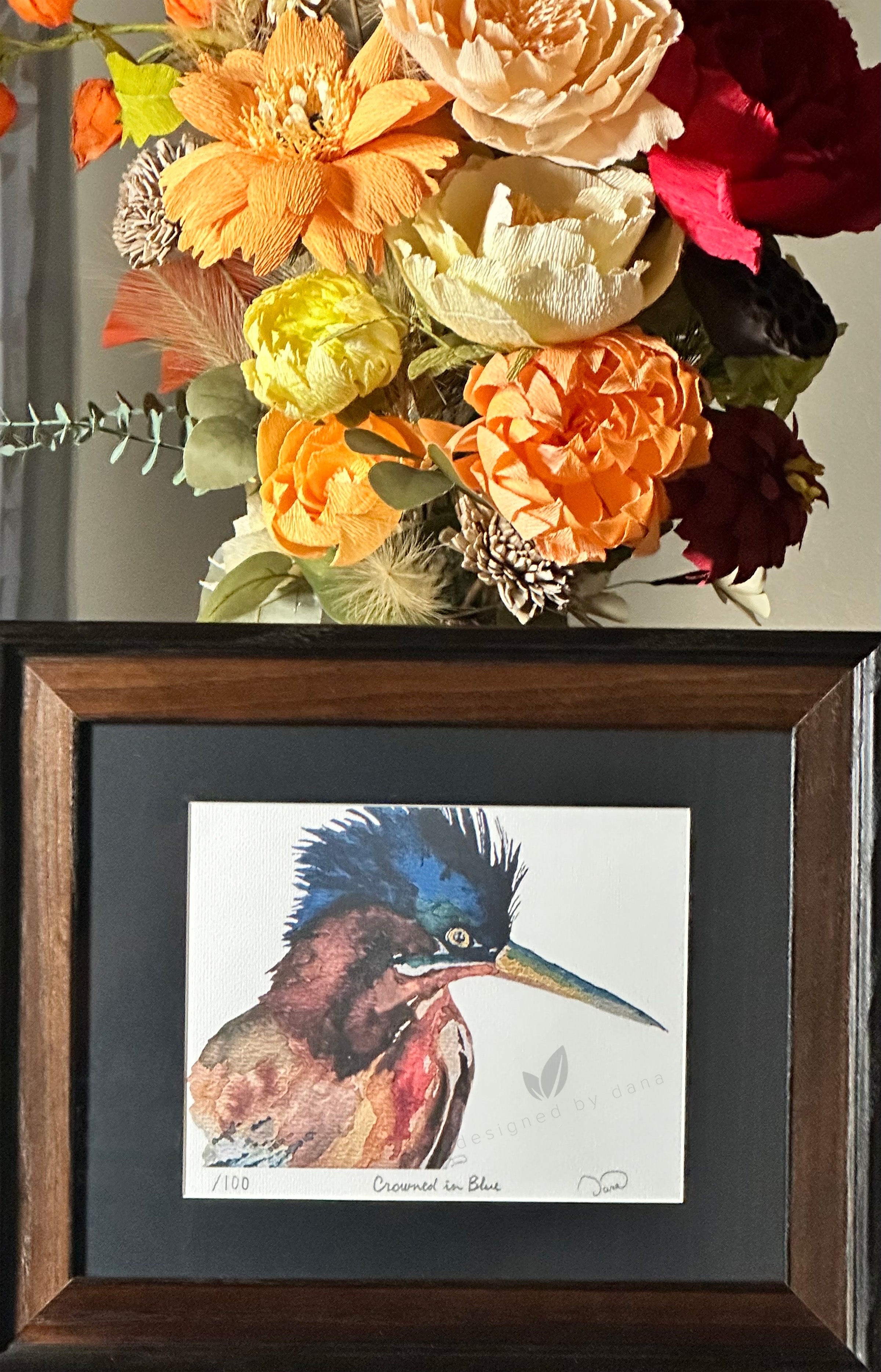 Crowned In Blue ~ Limited Edition Watercolor Art Print by Dana