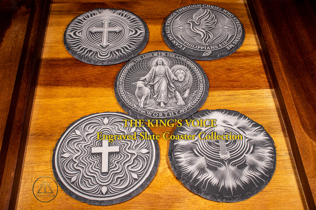 The King's Voice • Slate Coaster Set