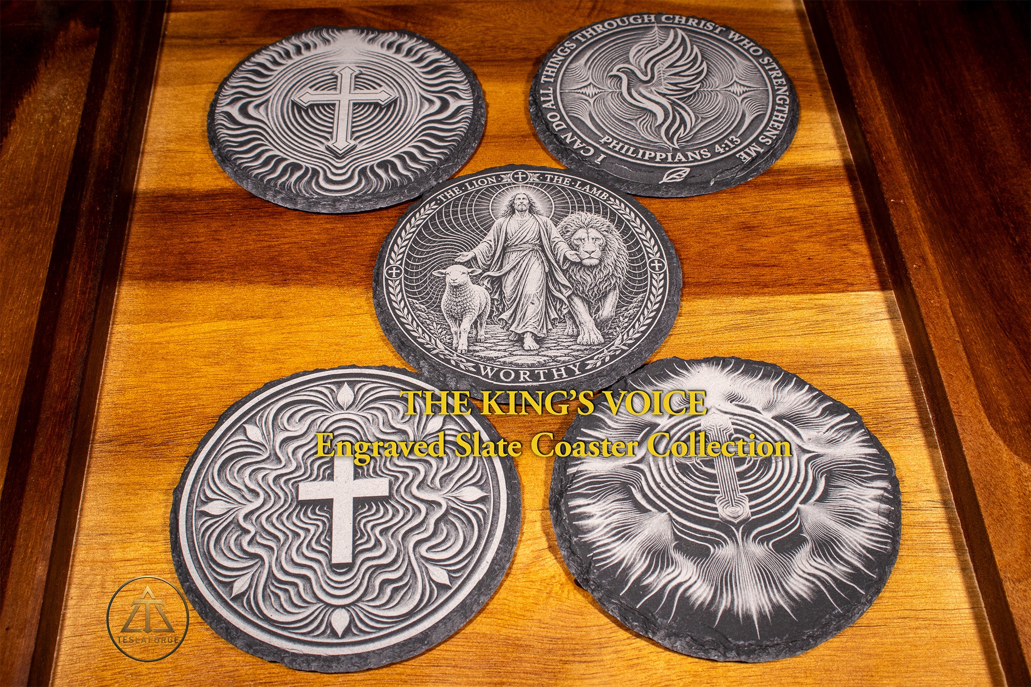 The King's Voice • Slate Coaster Set