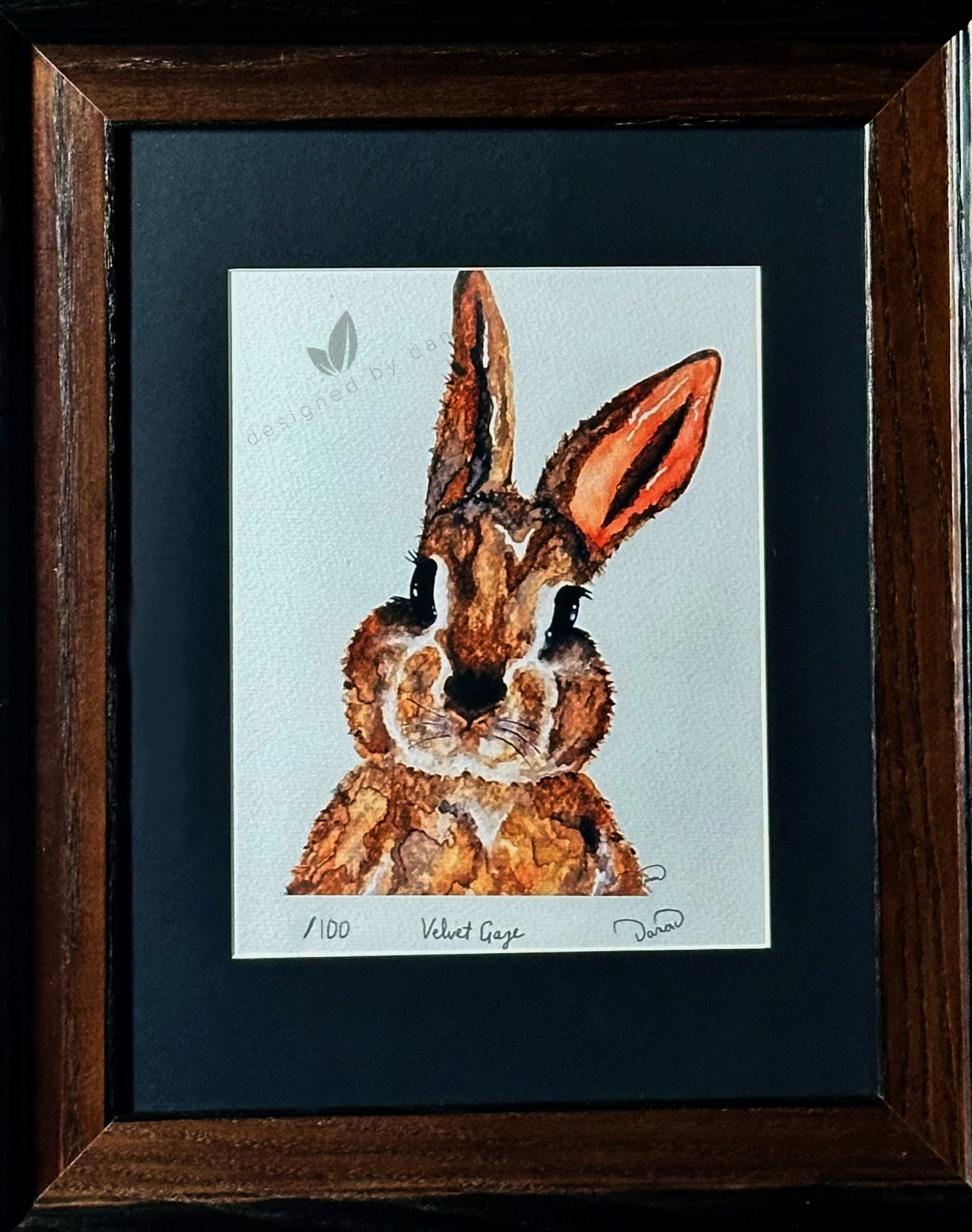 Velvet Gaze ~ Limited Edition Watercolor Art Print by Dana
