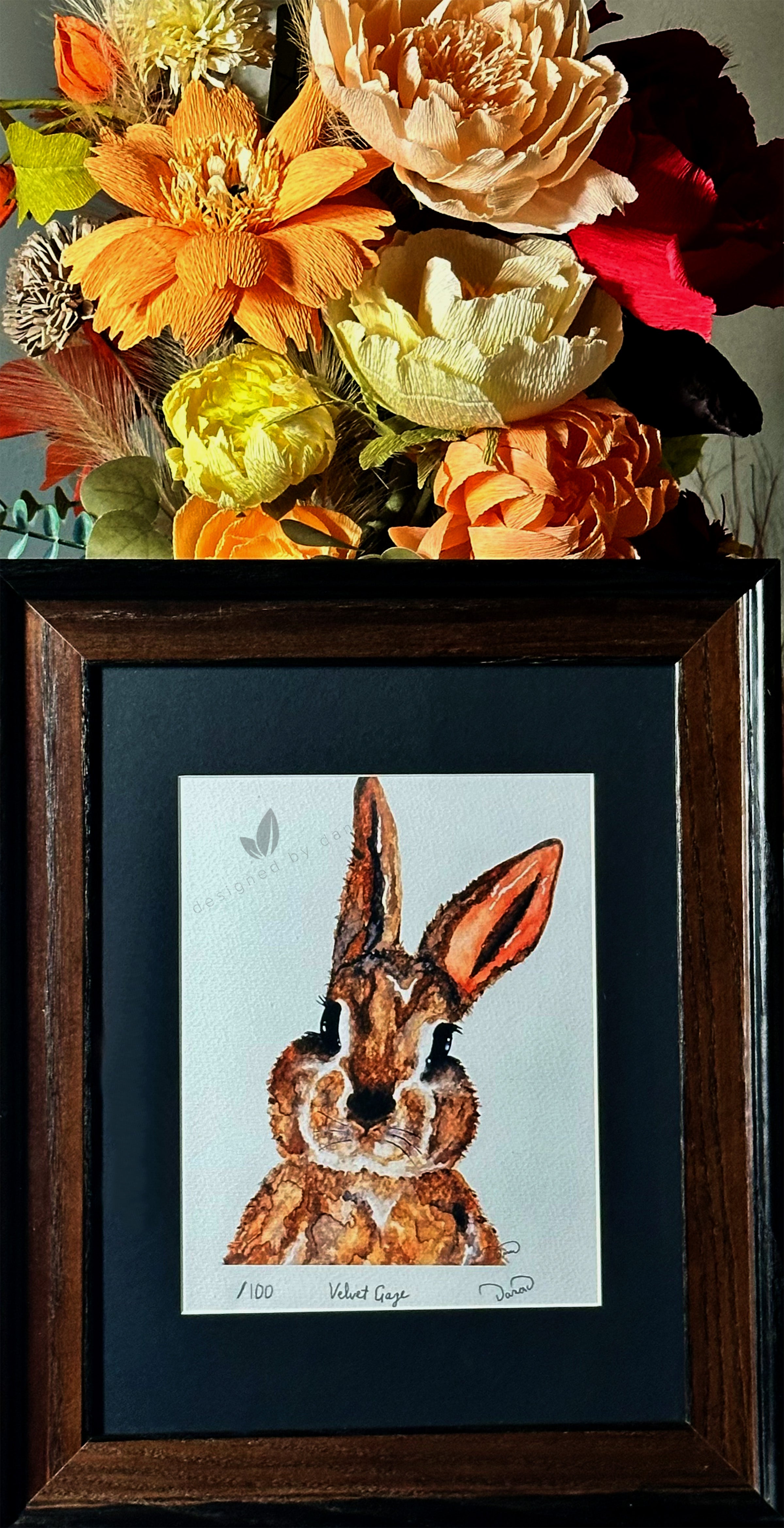 Velvet Gaze ~ Limited Edition Watercolor Art Print by Dana