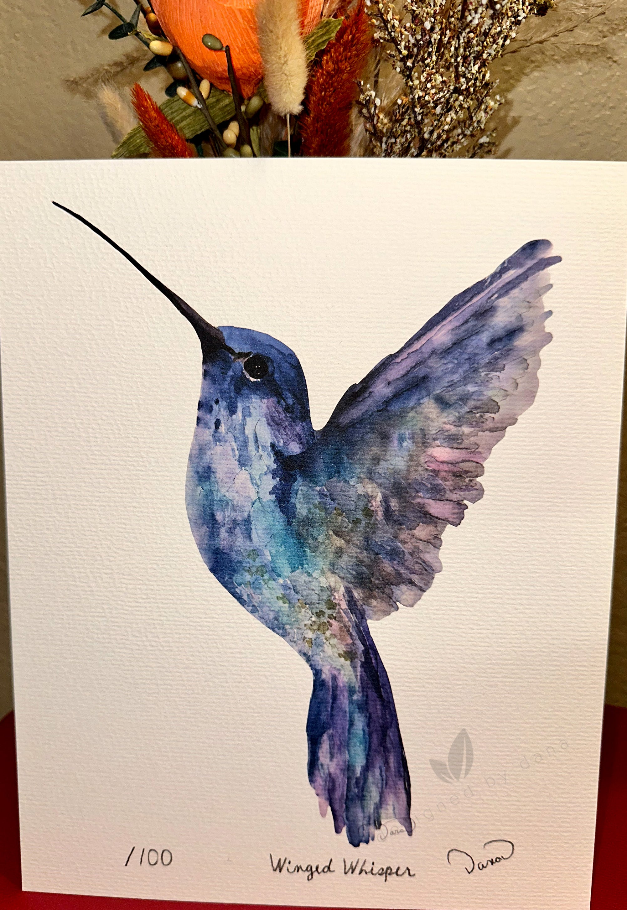 Winged Whisper ~ Limited Edition Watercolor Art Print by Dana