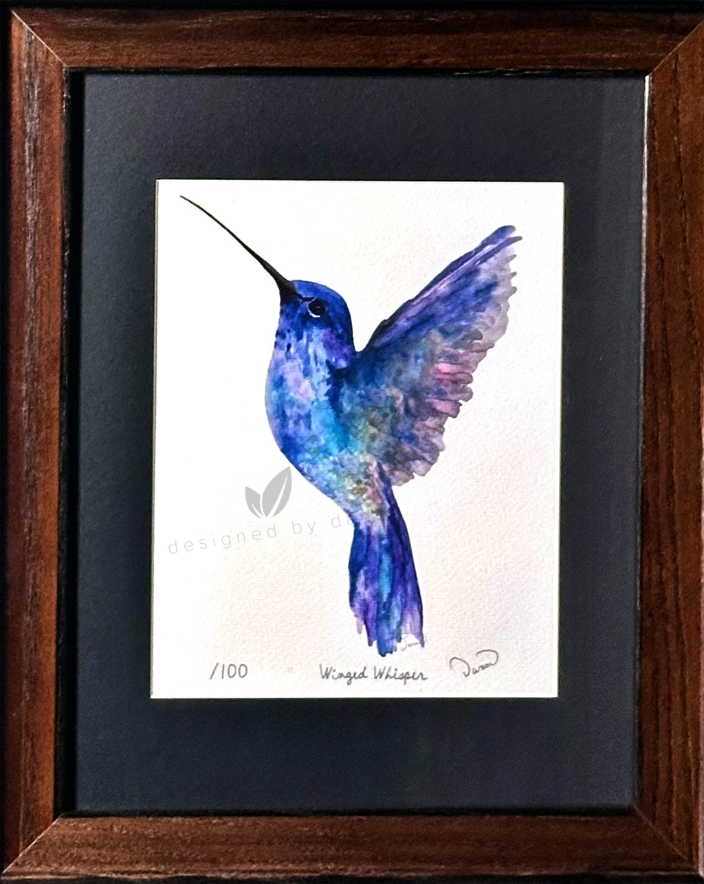 Winged Whisper ~ Limited Edition Watercolor Art Print by Dana