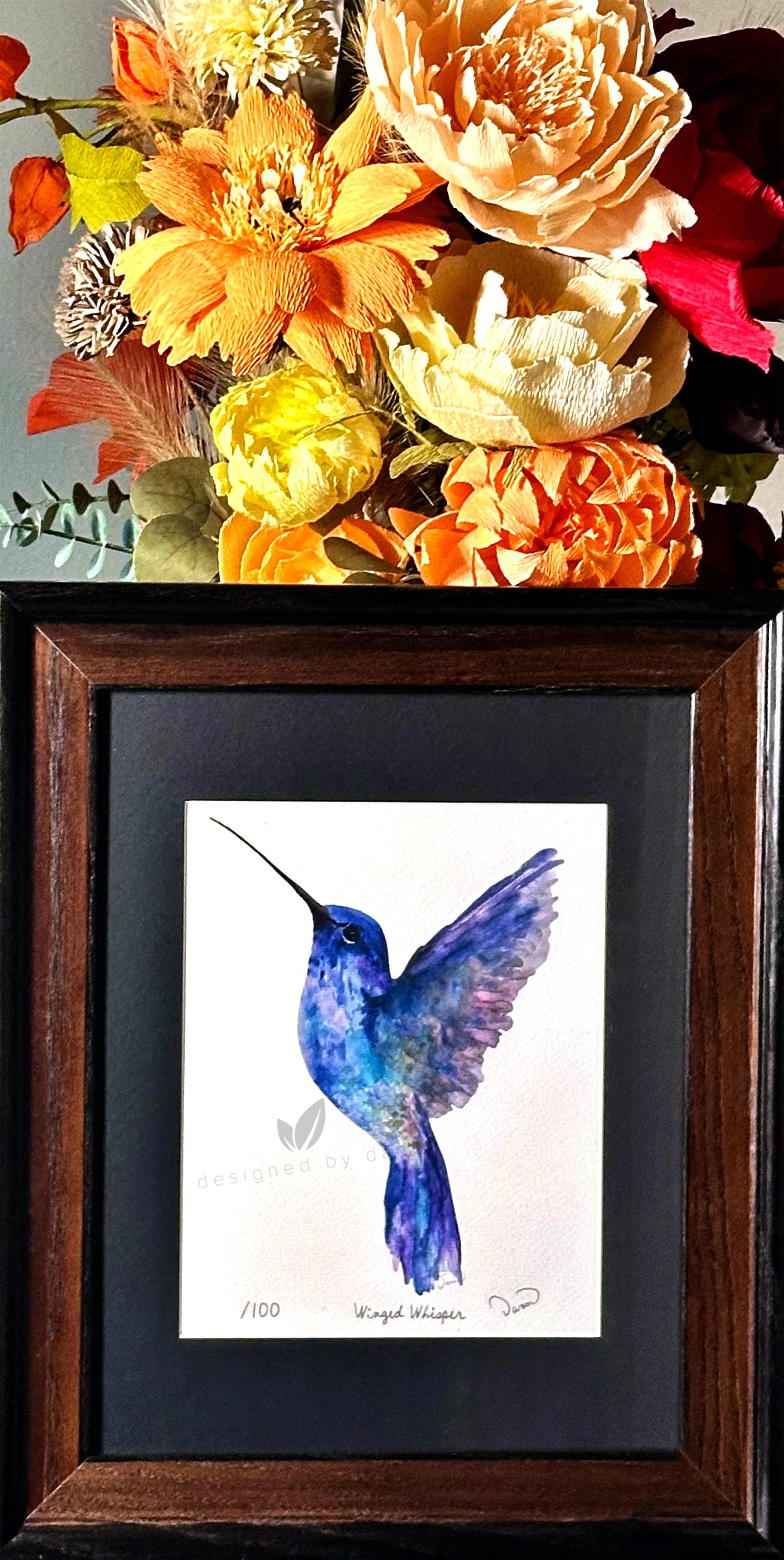 Winged Whisper ~ Limited Edition Watercolor Art Print by Dana